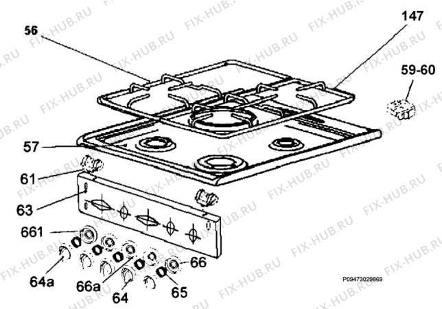 Взрыв-схема плиты (духовки) Electrolux EKM5005 - Схема узла Section 4